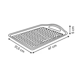 Plateau Poly 45,5x31,5 rose antidérapant - Rose- 5five