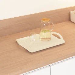 Plateau Poly 45,5x31,5cm beige antidérapant - Beige- 5five