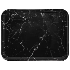 Plateau rectangulaire 33x43cm Effet marbre noir - 5Five