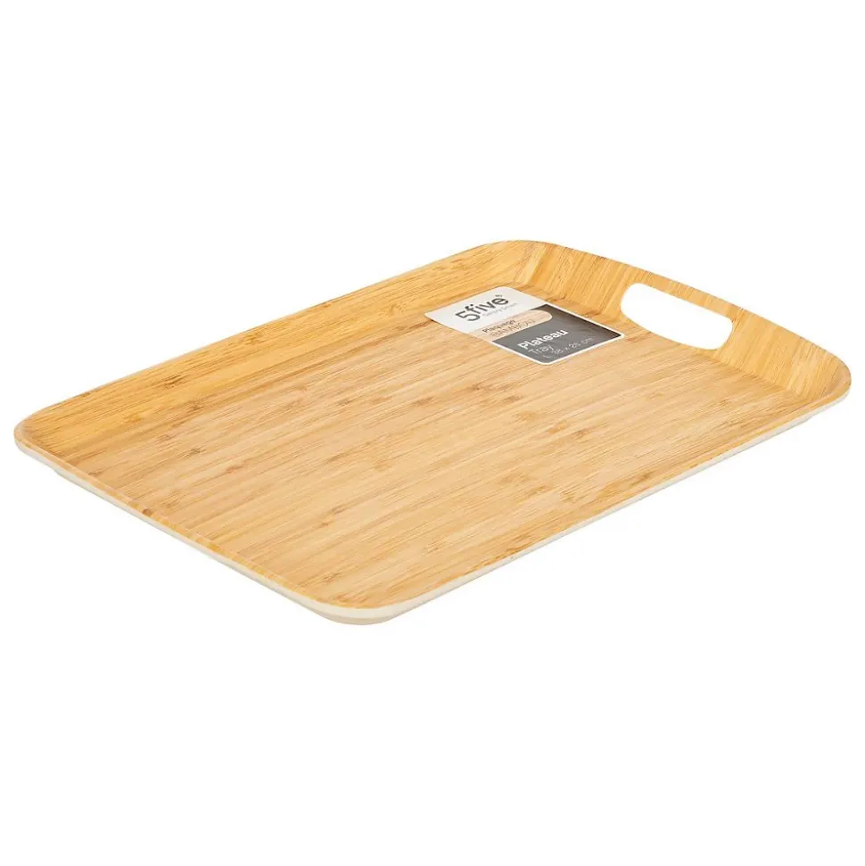 Plateau 46x31cm Effet bambou - 5Five