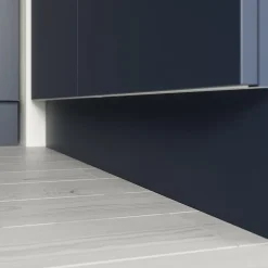 Plinthe de cuisine Goodhome Garcinia et Stevia bleu mat H. 15 cm x l. 2.4 m x Ep. 16 mm