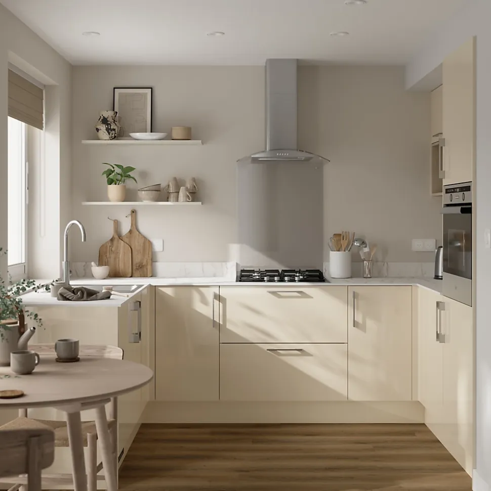 Plinthe de cuisine Goodhome Stevia et Garcinia Crème H. 15 cm x l. 2.4 m x Ep. 16 mm