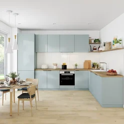 Plinthe de cuisine Palma bleu glacier mat H.15 x l.240 x Ep.1,8 cm