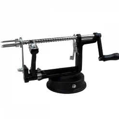 Épluche pomme, poire, 3 en 1, pèle, tranche, évide, avec ventouse - Noir - Linxor