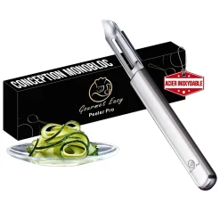 Éplucheur pomme de terre & légumes en acier inox , Lame ultra-tranchante , Garantie 5 ans , Design ergonomique