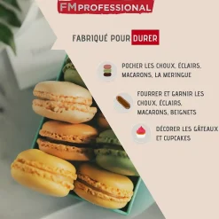 Poche à douille en coton et 4 douilles en plastique 30 cm FM Professional Pâtisserie