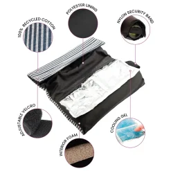 Pochette régrigérante avec feuilles anti-goutte Bleu - Fresh Coton Bleu par Koala