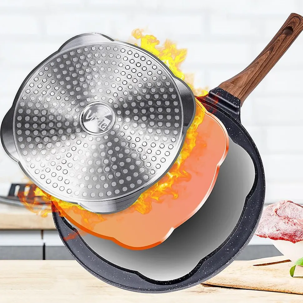 Poele Pour Oeufs en Granit Avec Quatre Trous Black Wood 26 cm