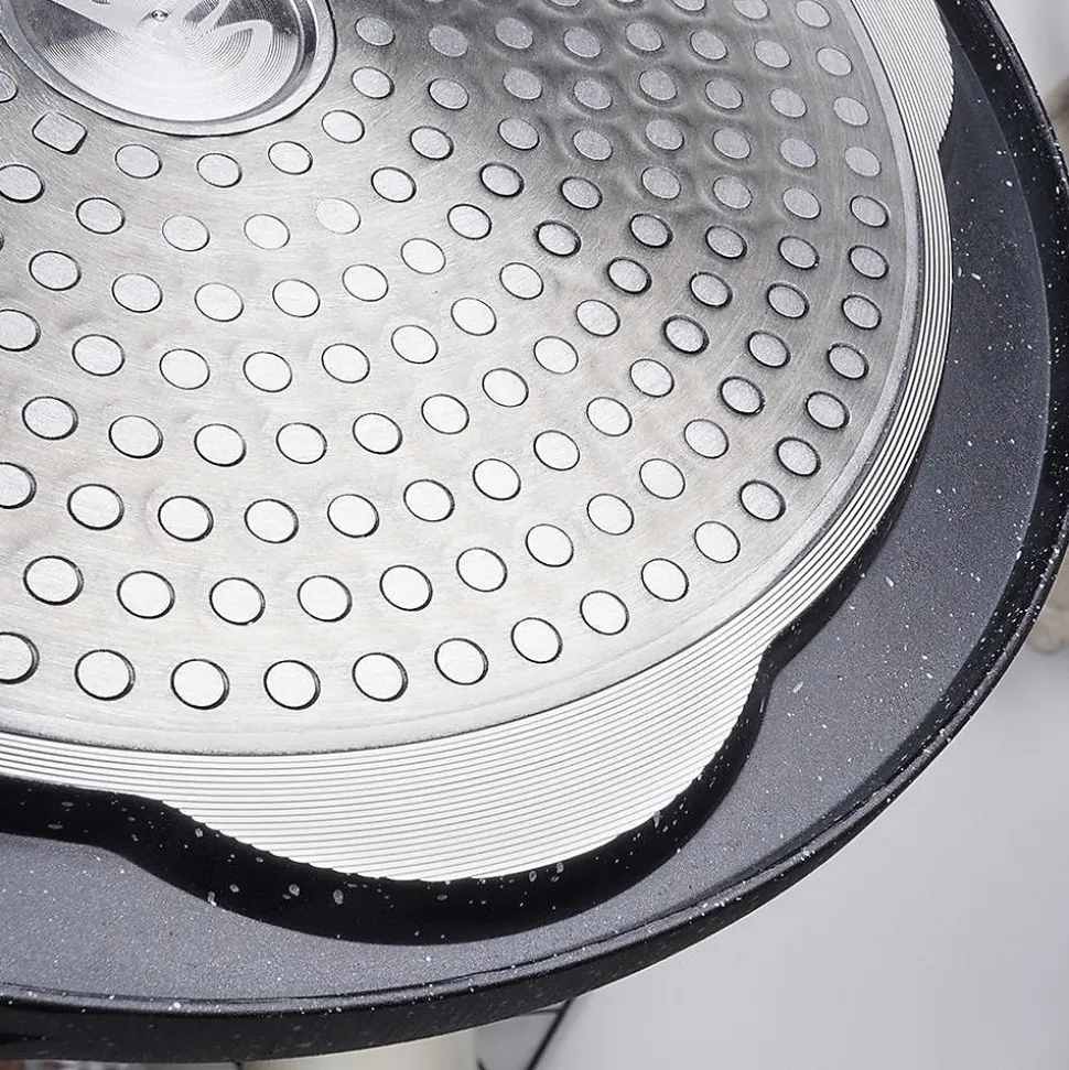 Poele Pour Oeufs en Granit Avec Quatre Trous Black Wood 26 cm