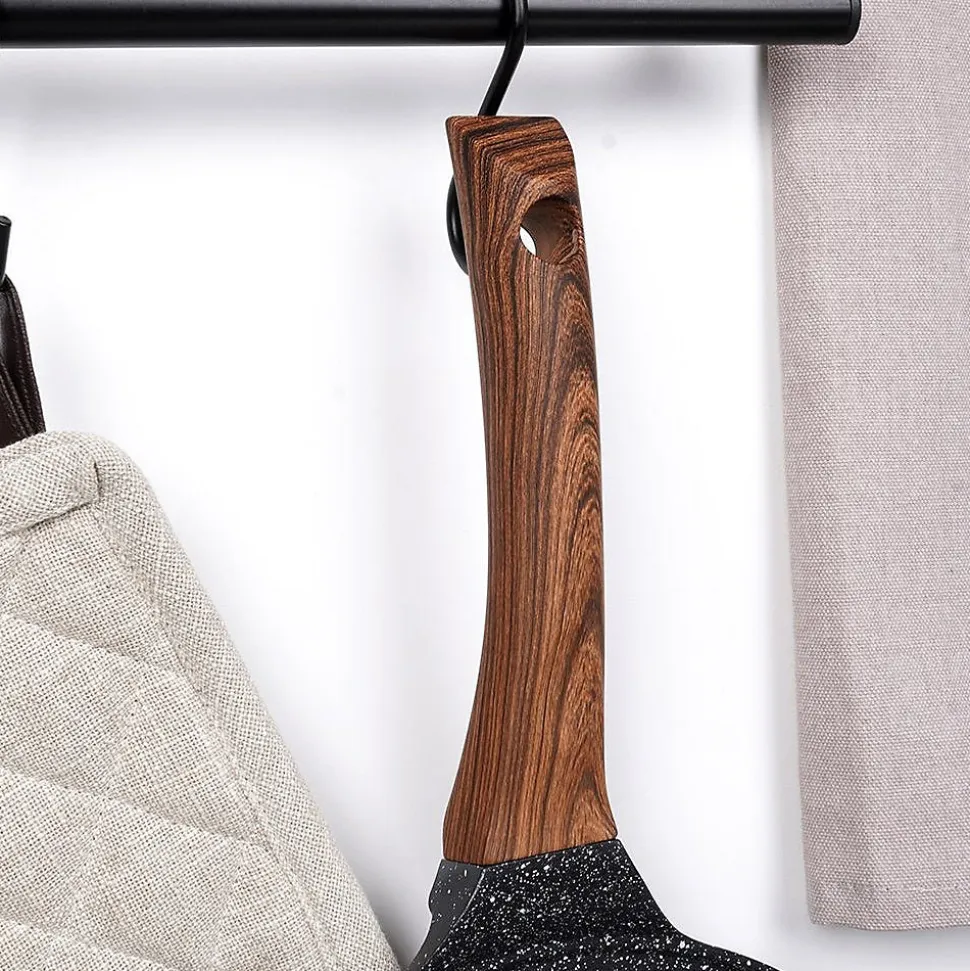 Poele Pour Oeufs en Granit Avec Quatre Trous Black Wood 26 cm