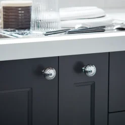 Poignée de meuble de cuisine GoodHome Bril Garni Argent L. 3.2 cm, 2 pièces