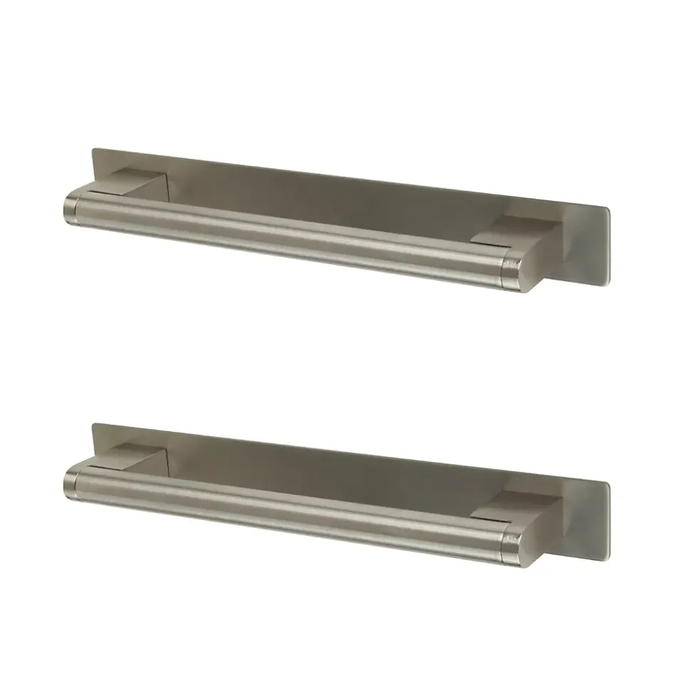 Poignée de meuble de cuisine GoodHome Khara effet nickel L. 18,8 cm, 2 pièces