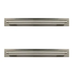 Poignée de meuble de cuisine GoodHome Khara effet nickel L. 18,8 cm, 2 pièces