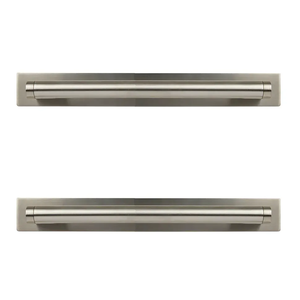 Poignée de meuble de cuisine GoodHome Khara effet nickel L. 18,8 cm, 2 pièces