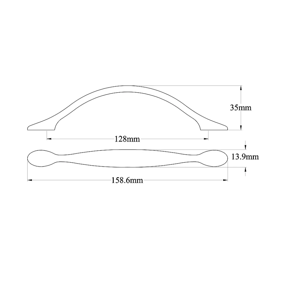 Poignée de meuble de cuisine GoodHome Chervil effet étain L. 15,86 cm, 2 pièces