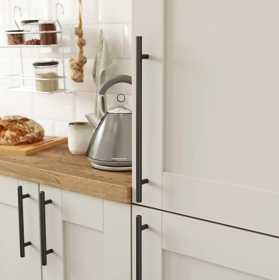 Poignée de meuble de cuisine GoodHome Annatto noir L. 33,6 cm, 2 pièces