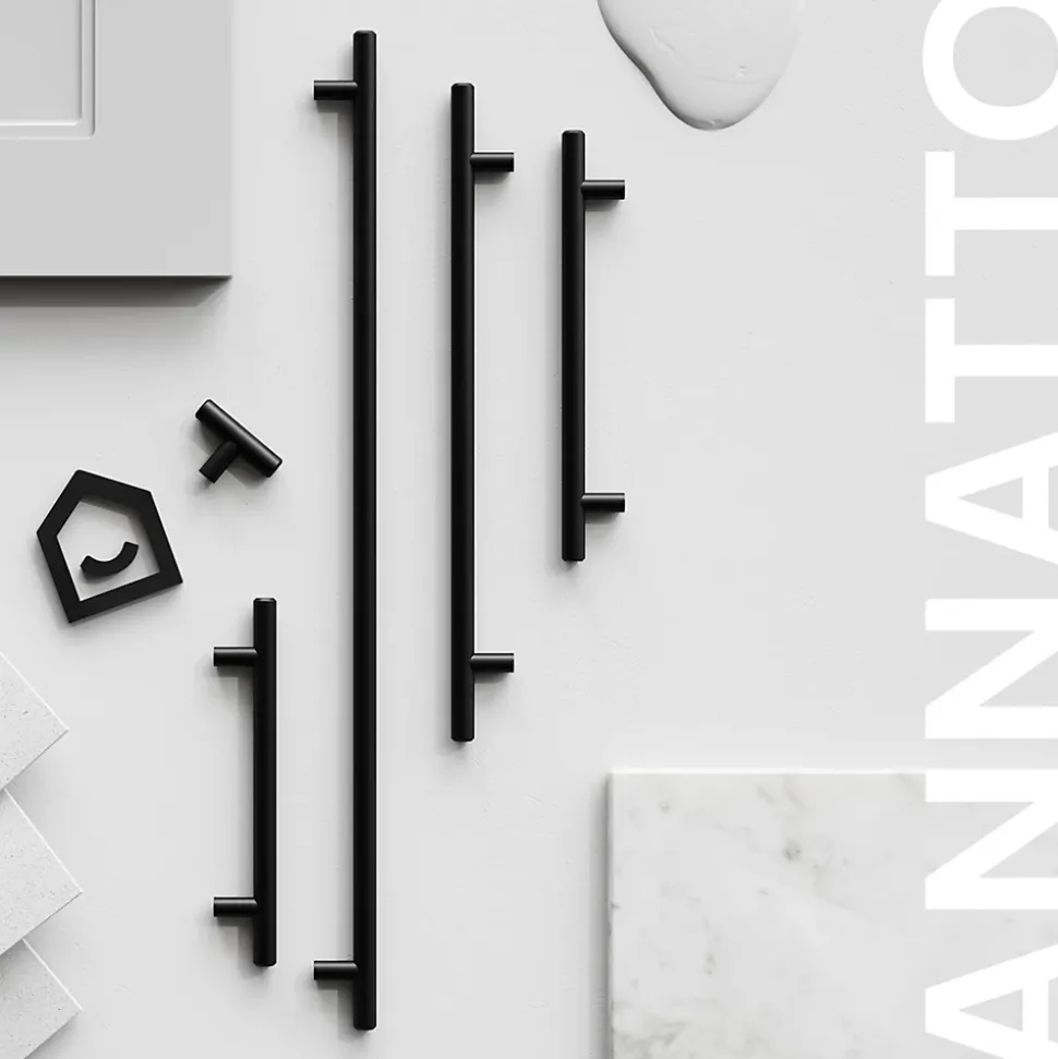 Poignée de meuble de cuisine GoodHome Annatto noir L. 33,6 cm, 2 pièces