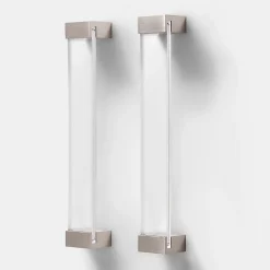 Poignée de meuble de cuisine GoodHome Mulco Transparent L. 20.7 cm, 2 pièces