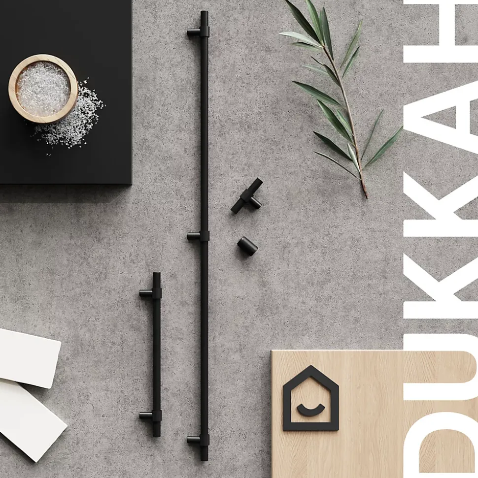 Poignée de meuble de cuisine GoodHome Dukkah noir L. 25,7 cm, 2 pièces