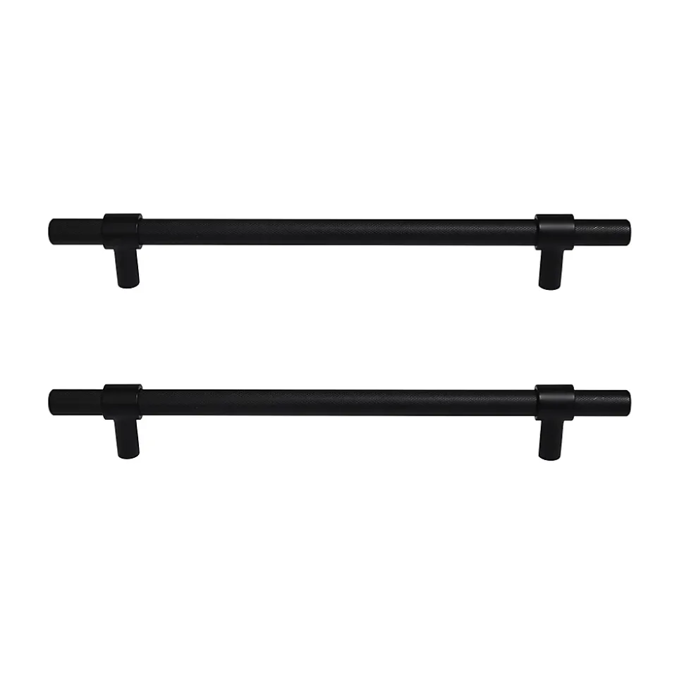 Poignée de meuble de cuisine GoodHome Dukkah noir L. 25,7 cm, 2 pièces