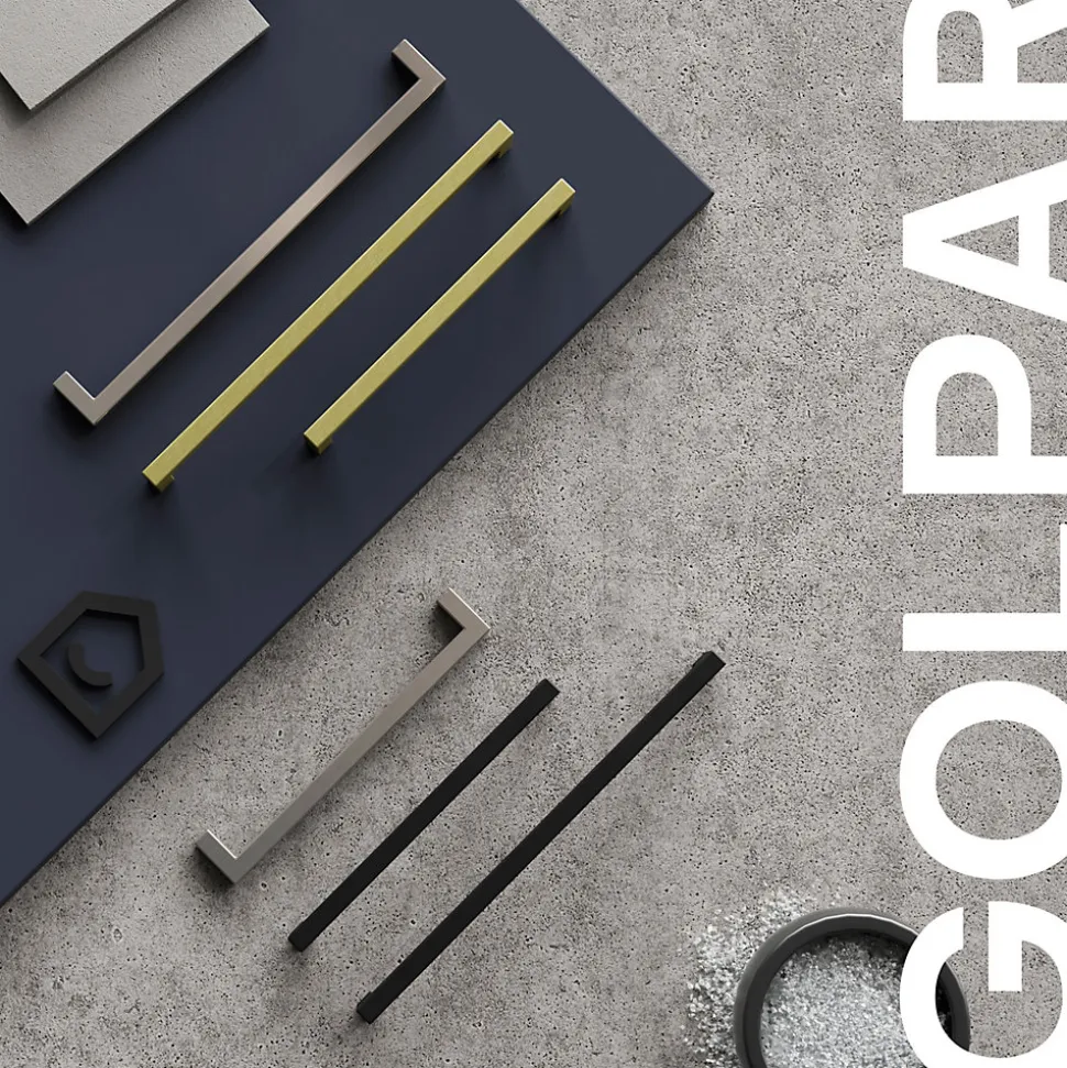 Poignée de meuble de cuisine GoodHome Golpar noir L. 16,9 cm, 2 pièces