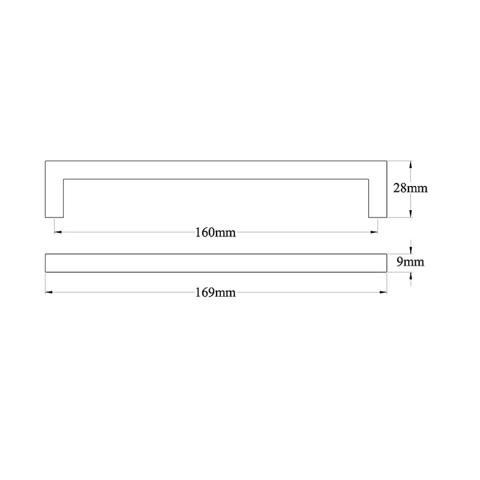Poignée de meuble de cuisine GoodHome Golpar noir L. 16,9 cm, 2 pièces