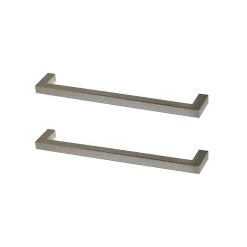 Poignée de meuble de cuisine GoodHome Golpar effet inox L. 16,9 cm, 2 pièces