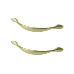 Poignée de meuble de cuisine GoodHome Chervil effet laiton L. 15,86 cm, 2 pièces