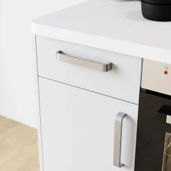 Poignée de meuble de cuisine GoodHome Epazote effet nickel L. 20 cm, 2 pièces