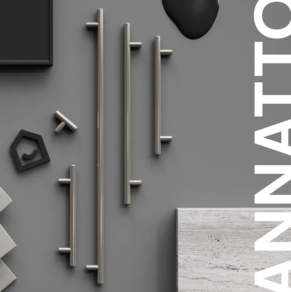 Poignée de meuble de cuisine GoodHome Annatto effet nickel L. 51 cm, 2 pièces