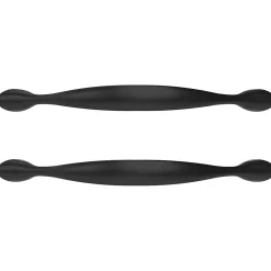 Poignée de meuble de cuisine GoodHome Chervil noir L. 15,86 cm, 2 pièces