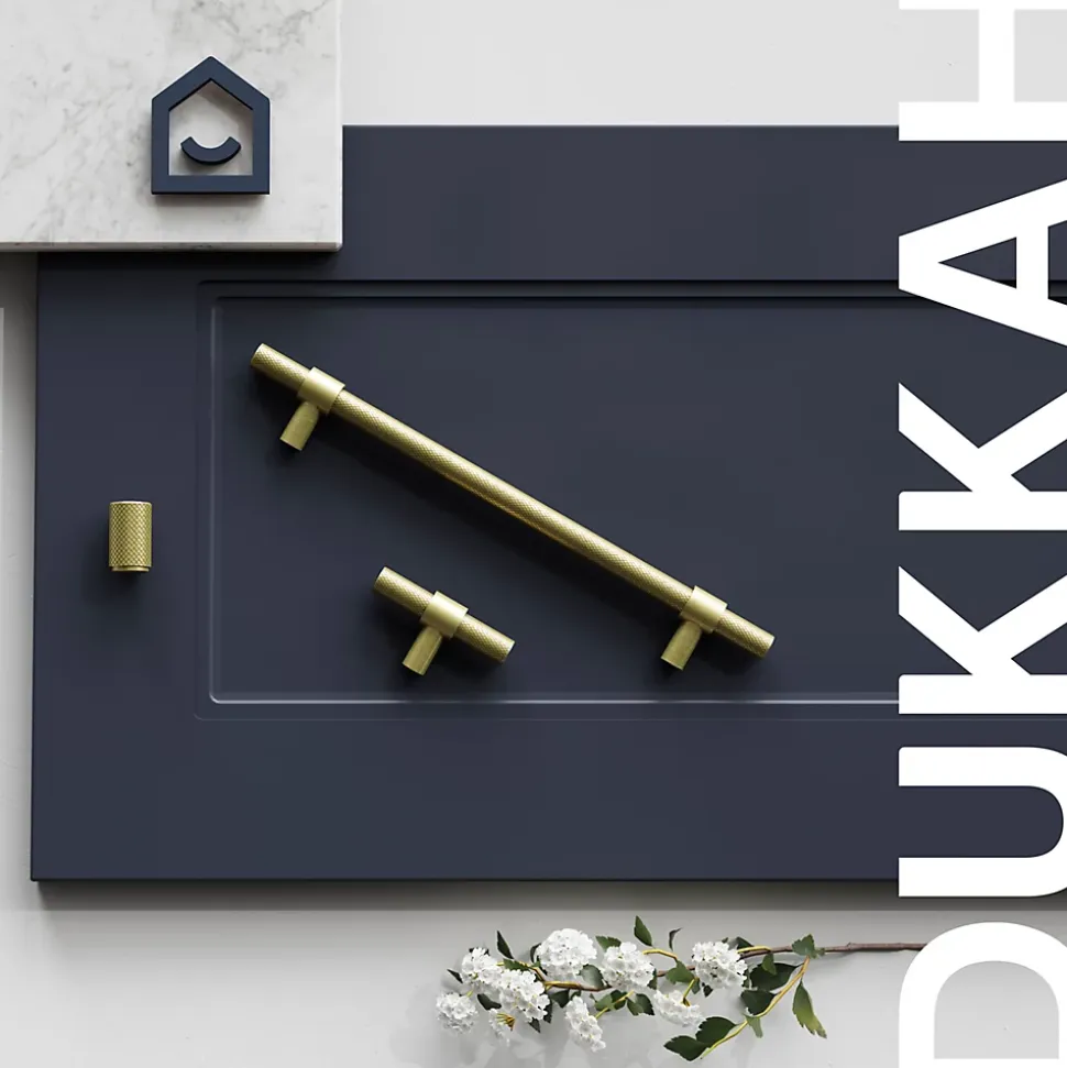 Poignée de meuble de cuisine GoodHome Dukkah doré L. 25,7 cm, 2 pièces