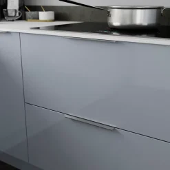 Poignée de meuble de cuisine GoodHome Pequin effet inox L. 25 cm, 2 pièces