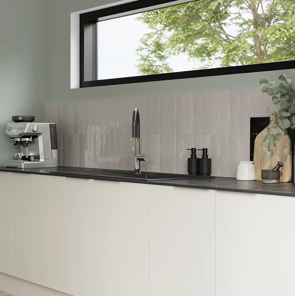 Poignée de meuble de cuisine GoodHome Pequin effet inox L. 25 cm, 2 pièces