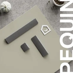 Poignée de meuble de cuisine GoodHome Pequin effet inox L. 25 cm, 2 pièces