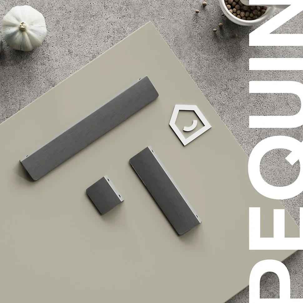 Poignée de meuble de cuisine GoodHome Pequin effet inox L. 25 cm, 2 pièces