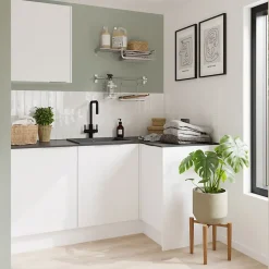 Poignée de meuble de cuisine GoodHome Pequin effet inox L. 25 cm, 2 pièces