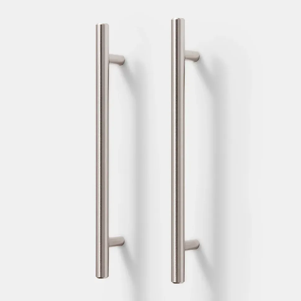 Poignée de meuble de cuisine GoodHome Annatto Argent L. 22 cm, 2 pièces