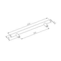 Poignée de meuble de cuisine GoodHome Annatto Argent L. 22 cm, 2 pièces