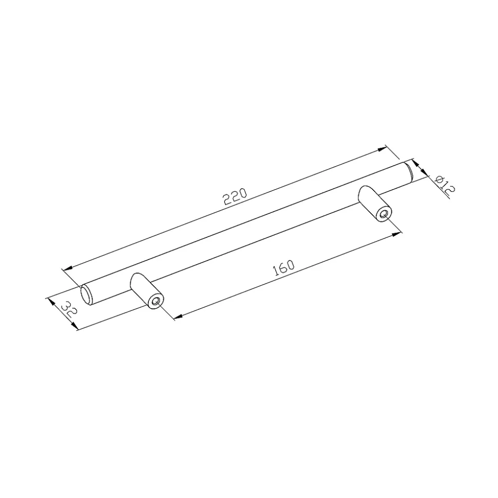 Poignée de meuble de cuisine GoodHome Annatto Argent L. 22 cm, 2 pièces