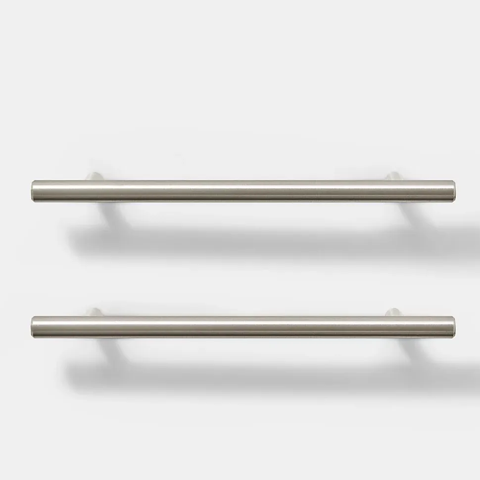 Poignée de meuble de cuisine GoodHome Annatto Argent L. 22 cm, 2 pièces