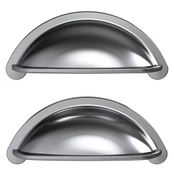 Poignée de meuble de cuisine GoodHome Chervil effet inox L. 9,46 cm, 2 pièces