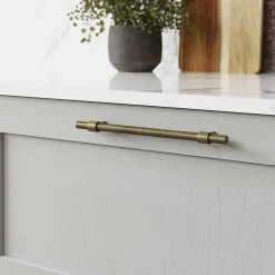 Poignée de meuble de cuisine GoodHome Dukkah effet laiton L. 25,7 cm, 2 pièces