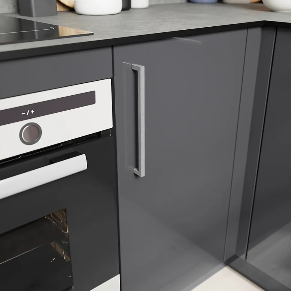 Poignée de meuble de cuisine GoodHome Golpar effet inox L. 23,3 cm, 2 pièces