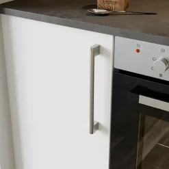 Poignée de meuble de cuisine GoodHome Khara effet nickel L. 28,4 cm, 2 pièces