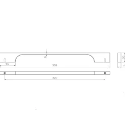 Poignée de meuble de cuisine GoodHome Hikide Argent L. 35.2 cm, 2 pièces