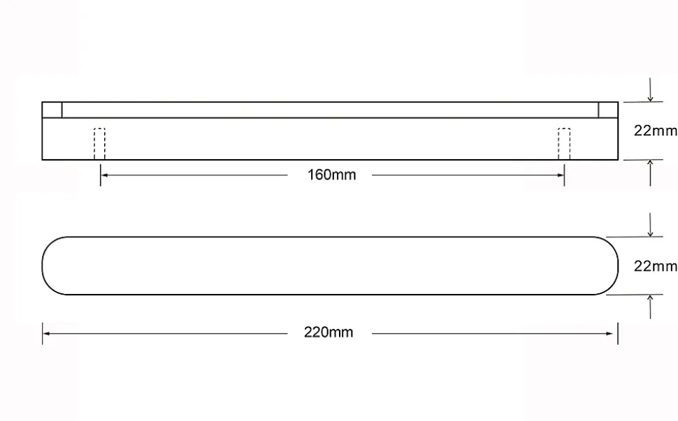 Poignée de meuble de cuisine GoodHome Serrano effet chêne L. 22 cm, 2 pièces
