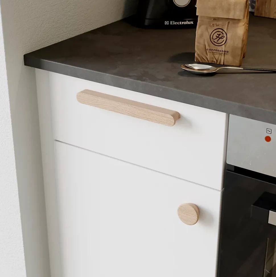 Poignée de meuble de cuisine GoodHome Serrano effet chêne L. 22 cm, 2 pièces