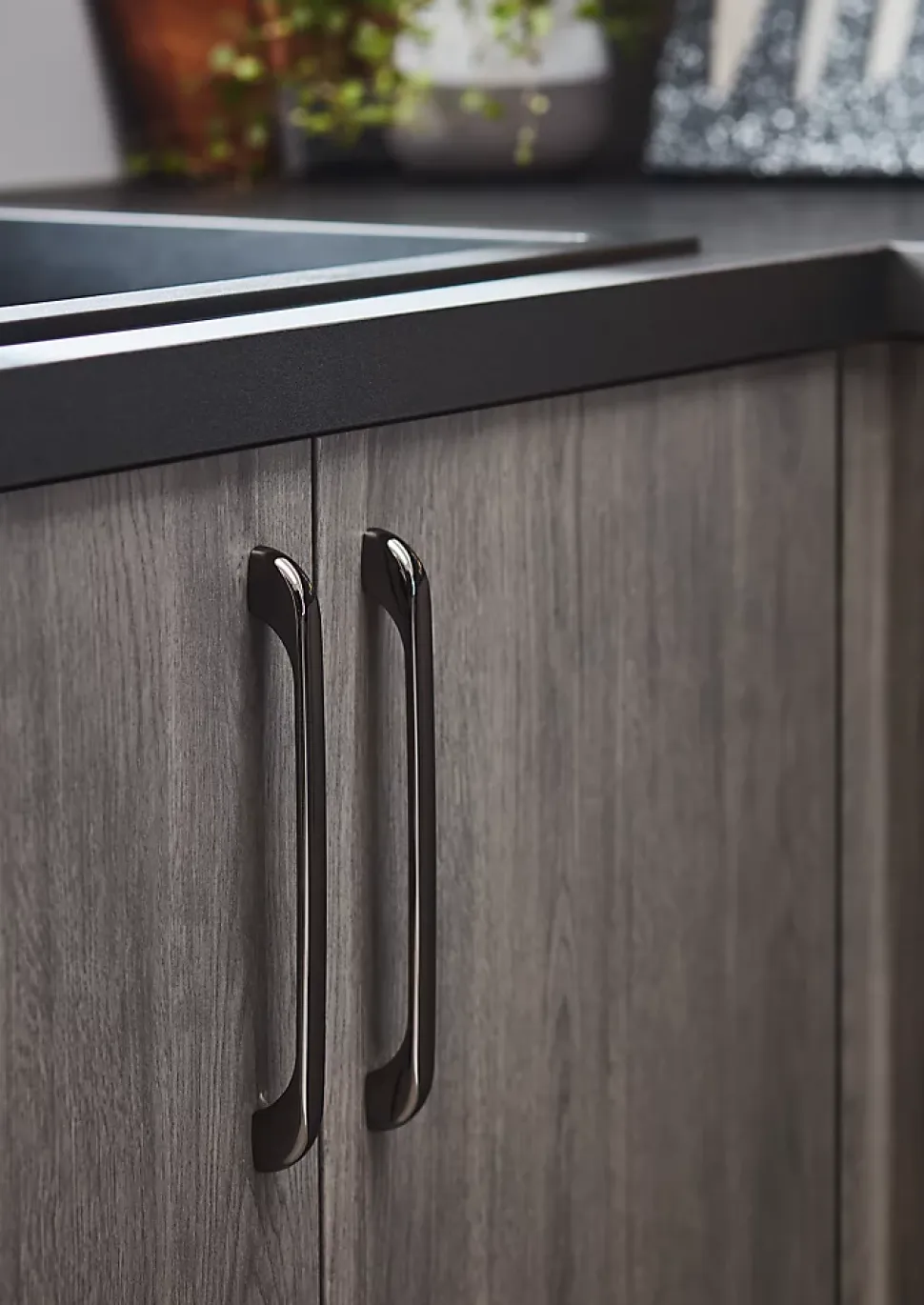 Poignée de meuble de cuisine GoodHome Condio chromé L. 22,5 cm, 2 pièces