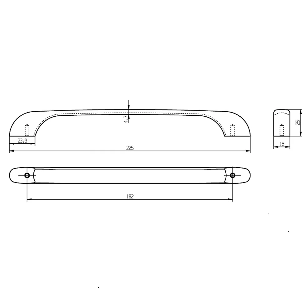 Poignée de meuble de cuisine GoodHome Condio chromé L. 22,5 cm, 2 pièces